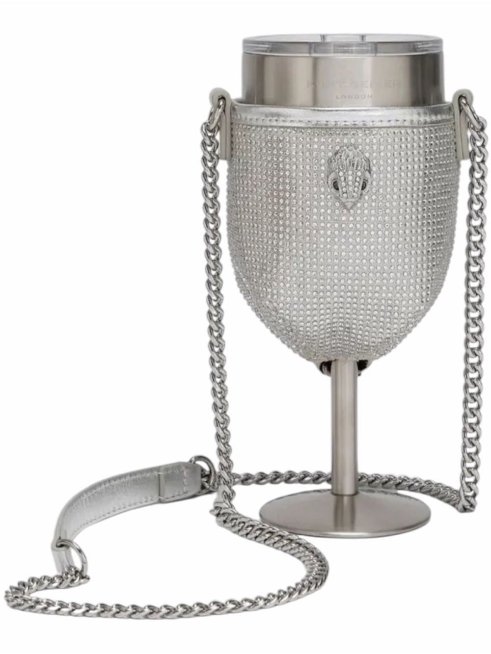Kurt Geiger Silver Kensington Wine Glass Crossbody Bag